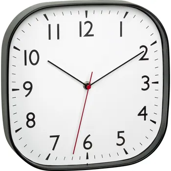 TFA Dostmann TFA 60.3076.01 | Tiché nástěnné QUARTZ hodiny | rozměr 279 x 279 mm | černá