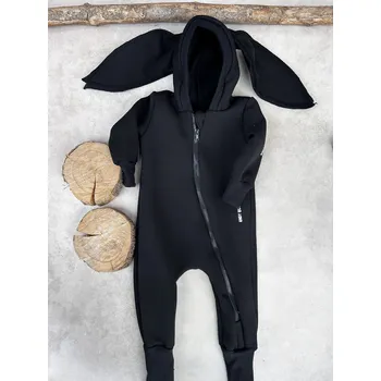 Dětský overall ANDY Boom Teplákový overal bunny black rostoucí velikost: 86/92