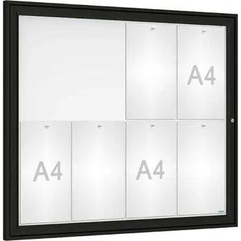 Informační tabulka Venkovní elegantní vitrína Tradition, 8 x A4, černá + doprava zdarma