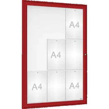 Informační tabulka Venkovní elegantní vitrína Tradition, 9 x A4, červená + doprava zdarma