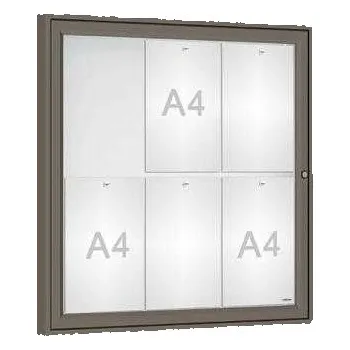Informační tabulka Venkovní vitrína Classique, 6 x A4, plexi, šedá PRO + doprava zdarma