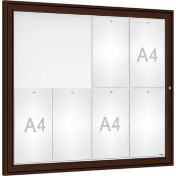 Informační tabulka Venkovní elegantní vitrína Tradition, 8 x A4, hnědá + doprava zdarma