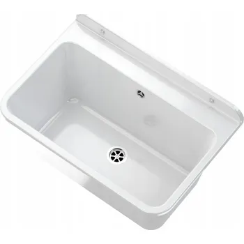 Umyvadlo Sink Quality Universe, univerzální plastová výlevka 61x41x30 cm + sifon, 1-komorová, bílá, SKQ-KGLK60-WH