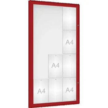 Informační tabulka Venkovní vitrína Classique, 12 x A4, plexi, červená + doprava zdarma