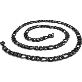 Řetízek Steel Jewelry Řetízek Figaro černý 7 mm z chirurgické oceli NH250112 dárkové balení zdarma