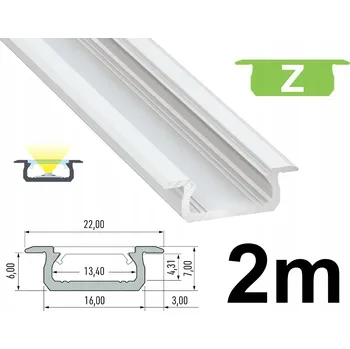 LED páska HLINÍKOVÝ PROFIL PRO LED PÁSKY 2M TYP Z BÍLÝ