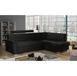 Rohová sedačka NEJBY WILUNA se záhlavníkem, pravá, černá látka +možnost VÝNOSU + vyzvednutí ZDARMA