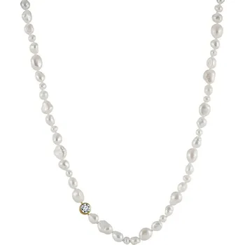 Řetízek Majya Stříbrný řetízek s perlami FALLON 60+5 cm pozlacený Ag/; ≤39,08 g 11664