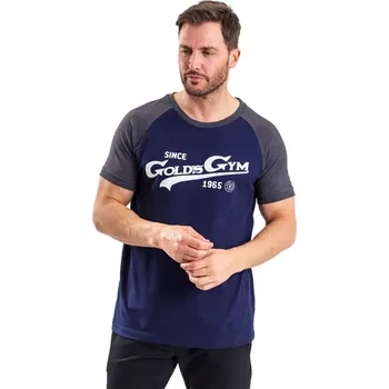 pánské tričko GOLDS GYM - NAVY/WHITE - L (Golds Gym Crew Nk Tee)
