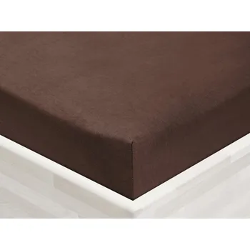 Prostěradlo Jersey napínací prostěradlo JR-026 Čokoládově hnědé 160 x 200 - výška 20 cm