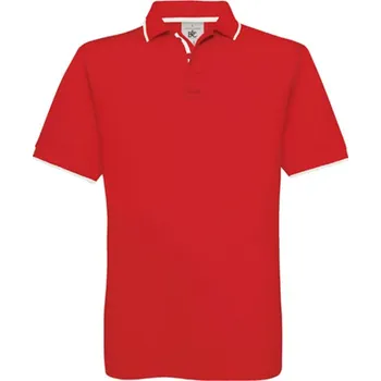 Pánská košile B&C Pánská polokošile PU413 Red-White S