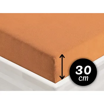 Prostěradlo Froté napínací prostěradlo na vysokou matraci FR-022 Okrové 90 x 220 - výška 30 cm