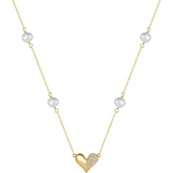 Náhrdelník Majya Stříbrný řetízek s přívěskem LEANA pozlacený Ag/; ≤4,33 g 11659