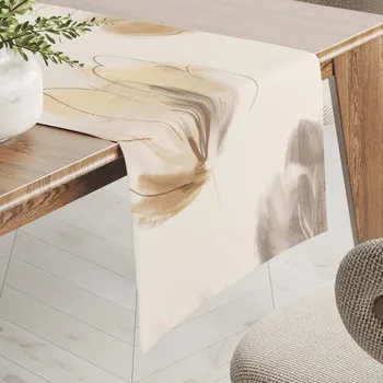 ubrus Dekorační běhoun na stůl PM-109 Akvarelové tulipány na krémovém 35x120 cm