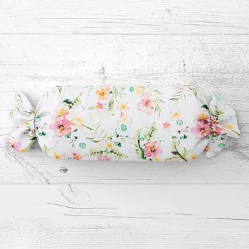 Dekorativní polštářek Polštář válec bonbon Sandra SA-283 Havajské květy 15x40 cm