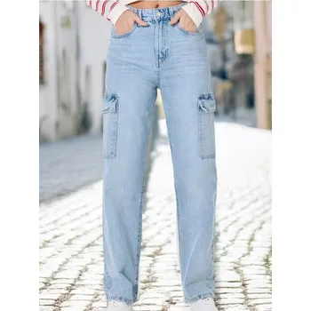 Dámské džíny Sinsay - Džíny cargo - modrá - 947CF-05J - 947CF-05J-34