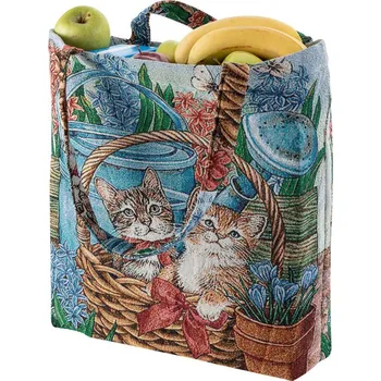Textilní nákupní taška KOČKY V KOŠÍKU