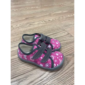 Dívčí tenisky Barefoot plátěné tenisky BEDA PLAYFUL - LOVE GREY (BFN 170040/TEX/W), Beda Barefoot Velikost: 30