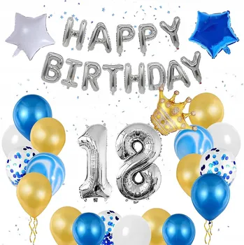Balónek BALÓNKY 18. NAROZENINY VELKÁ SADA HAPPY BIRTHDAY