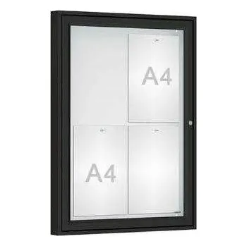 Informační tabulka Venkovní vitrína Classique, 4 x A4, plexi, černá + doprava zdarma