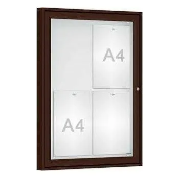 Informační tabulka Venkovní vitrína Classique, 4 x A4, plexi, hnědá + doprava zdarma