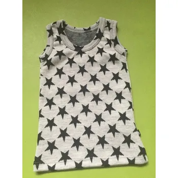 Merino tílko - hvězdy na světlé, Duomamas Oblečení velikost: 12 - 18 měsíců