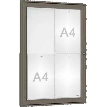 Informační tabulka Venkovní elegantní vitrína Tradition, 4 x A4, šedá PRO + doprava zdarma