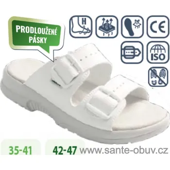 Dámská zdravotní obuv SANTÉ N/517/34P/10/BP BÍLÁ zdravotní PRACOVNÍ pantofel, --- - 40