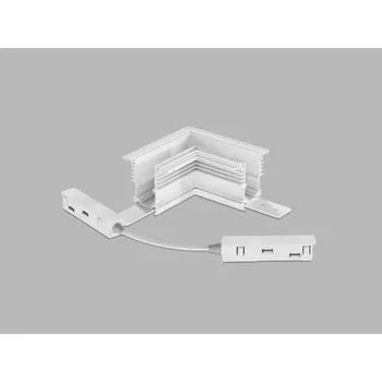 Osvětlení Rohová horizontální spojka pro zapuštěný 48V lištový magnetický systém LED2 Varianta: Rohová horizontální spojka zapuštěné lišty k 48V magnet. systému, bílá, DALI