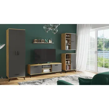 Nábytek FALCO Bytová sestava Roky E Odstín: Grafit/dub artisan