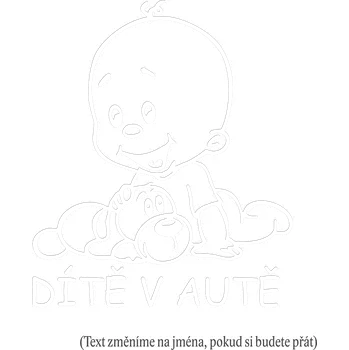 Samolepicí dekorace na vozidlo Dítě v autě batole chlapec samolepka na auto - zelená limetka / 10x12 cm