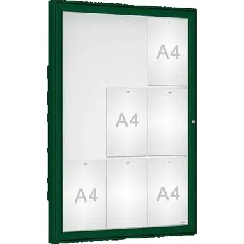Informační tabulka Venkovní vitrína Classique, 9 x A4, sklo, zelená + doprava zdarma
