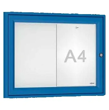 Informační tabulka Venkovní elegantní vitrína Tradition, 2 x A4, modrá + doprava zdarma