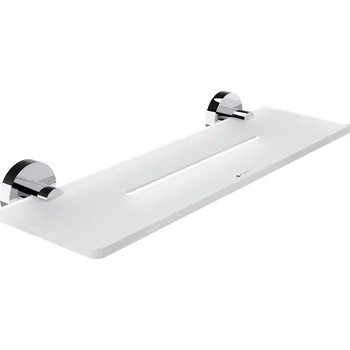 Koupelnový nábytek Police do koupelny s otvory, bílá matná plexiglass, úchyty chrom, 40 cm NIMCO IXI police UN X440-26 Nimco