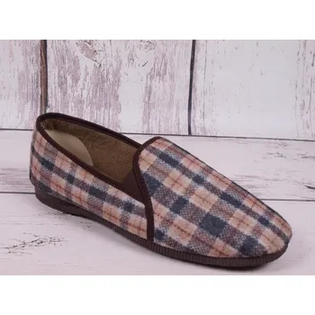 Pánské pantofle Bačkory papuče pánské Pegres 1014 důchodky hnědé káro velikost: 43