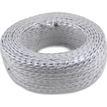 elektrický kabel Elhard Textilní kabel 2x0,75mm, bílý, 100m