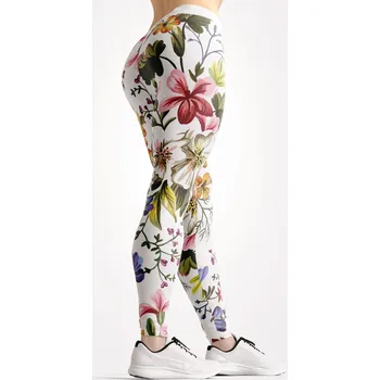 Dámské legíny UTOPY Dámské sportovní legíny Flower White Velikost: L