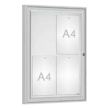 Informační tabulka Venkovní vitrína Classique, 4 x A4, plexi, elox + doprava zdarma