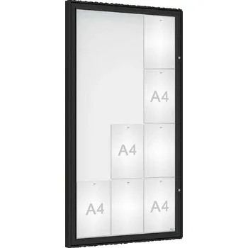 Informační tabulka Venkovní vitrína Classique, 12 x A4, sklo, černá + doprava zdarma
