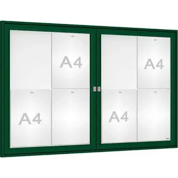 Informační tabulka Venkovní elegantní vitrína Tradition, 8 x A4 dvoukřídlá, zelená + doprava zdarma
