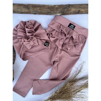 Dívčí legíny ANDY Boom Dětské legíny s volánky old rose Velikost děti: 74