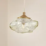 Závěsné svítidlo Lindby Piatra, jantar/mosaz, sklo, Ø 16 cm, G9 - Stříška - Ø 10 cm, výška 2,5 cm jantar, mosaz 1 x 8 W LED - Doprava zdarma