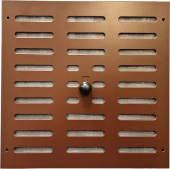 Větrací mřížka M&D Větrací mřížka 26x26 cm uzavíratelná HNĚDÁ HLINÍK