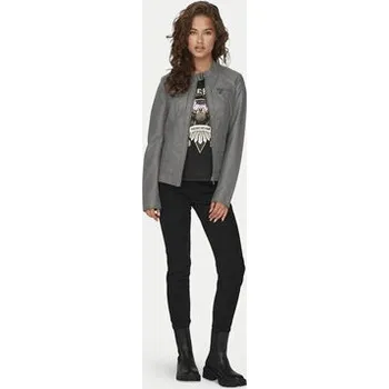 Dámská casual bunda ONLY Bunda z imitace kůže Bandit 15081400 Šedá Regular Fit 34