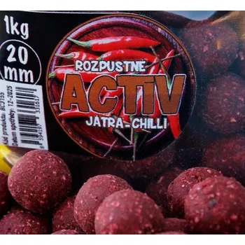 Boilies BLACK CARP Activ boilies Játra-Chilli 1kg / 20mm / rozpustné