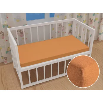 Prostěradlo Dětské froté napínací prostěradlo do postýlky FR-022 Okrové 60 x 120 x 10 cm - do postýlky