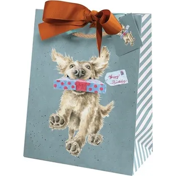 Dárková taška Wrendale Designs Dárková taška Wrendale Designs "Special Delivery", střední - Pes s dárkem