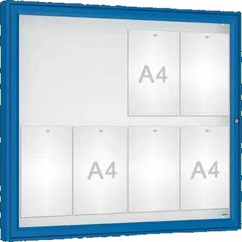 Informační tabulka Venkovní vitrína Classique, 8 x A4, sklo, modrá + doprava zdarma