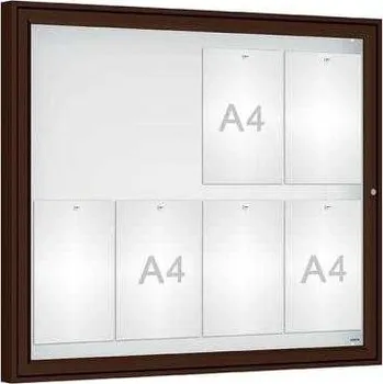 Informační tabulka Venkovní vitrína Classique, 8 x A4, sklo, hnědá + doprava zdarma