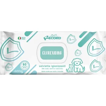 Vlhčený ubrousek Vlhčené ubrousky Record s chlorhexidinem pro psy a kočky 80 ks